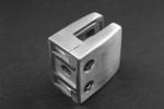 2205 Glass Clamp Medium Square - (European wedge design with removable safety plate) - to fit 50.8mm post. Satin