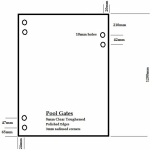 8mm Toughened glass pool gate 1200mm high x 850mm wide. 6 holes for Spring hinge