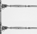 316 Rigging Screw Jaw/Swage. M5 for 3.2mm wire rope. Mini. Total length = 115mm. Bottle = 50mm